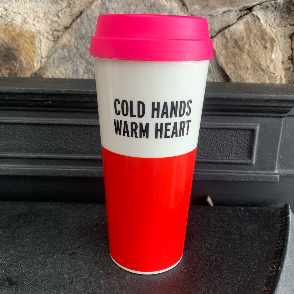 Kate Spade New York Cold Hands Warm Heart 16oz Thermal Coffee Travel Cup Mug